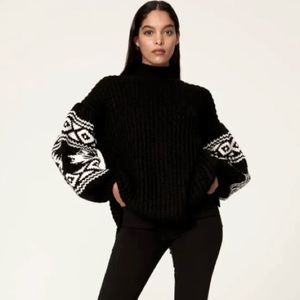 SACHIN + BABI Griffin Black & White Knit Sweater Womens Size Large